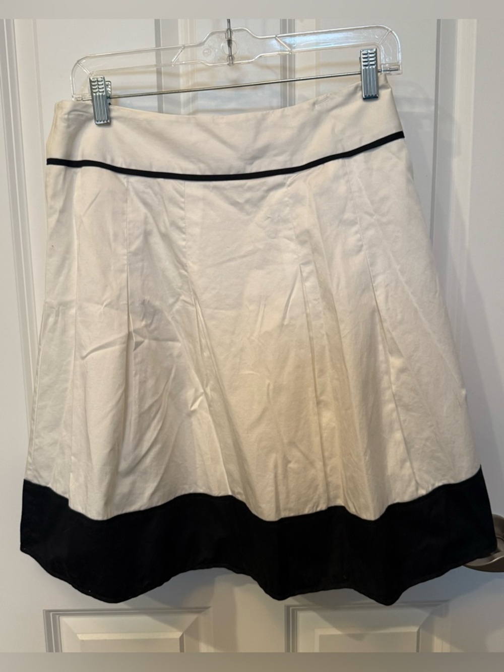 The Limited White A-Line Skirt with Black Trim